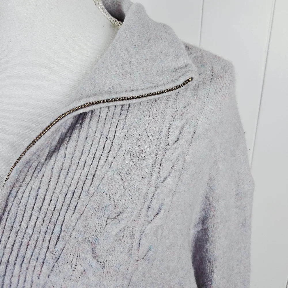 J Crew Half Zip Pullover Sweater Womens Extra Soft XL Lavender Pink Preppy Cozy